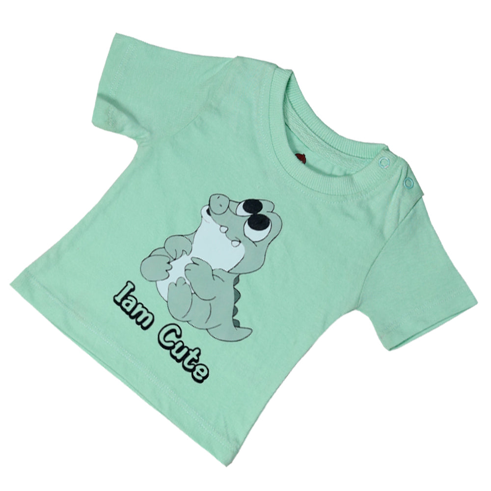 Adorable Baby Croc Two-Piece Set - GREEN (DINO CHEST PRINT)