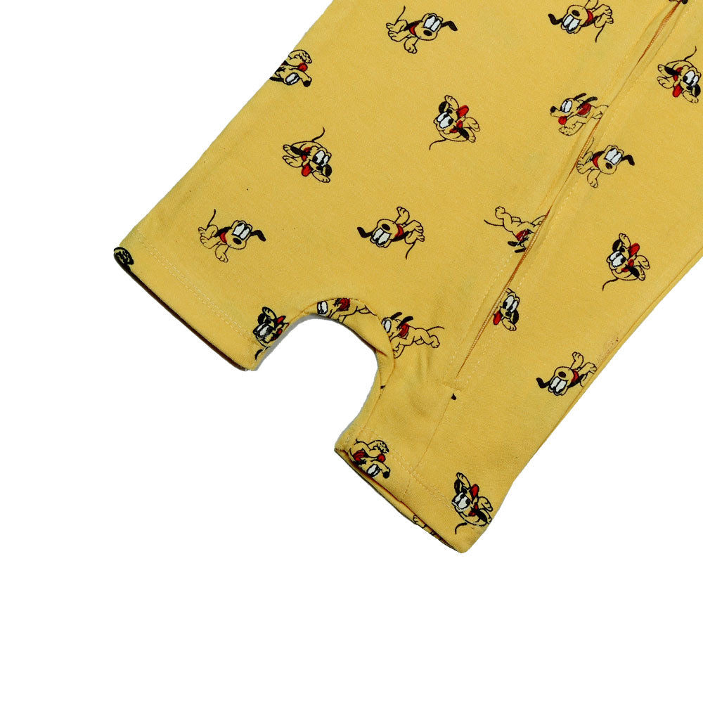 Cute Yellow Baby Romper – Yellow Pluto Chest Print | Soft & Comfy Outfit for Little Ones