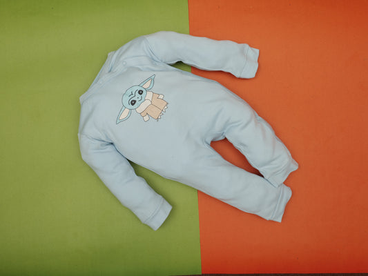 Cozy Baby Romper - Mint Blue