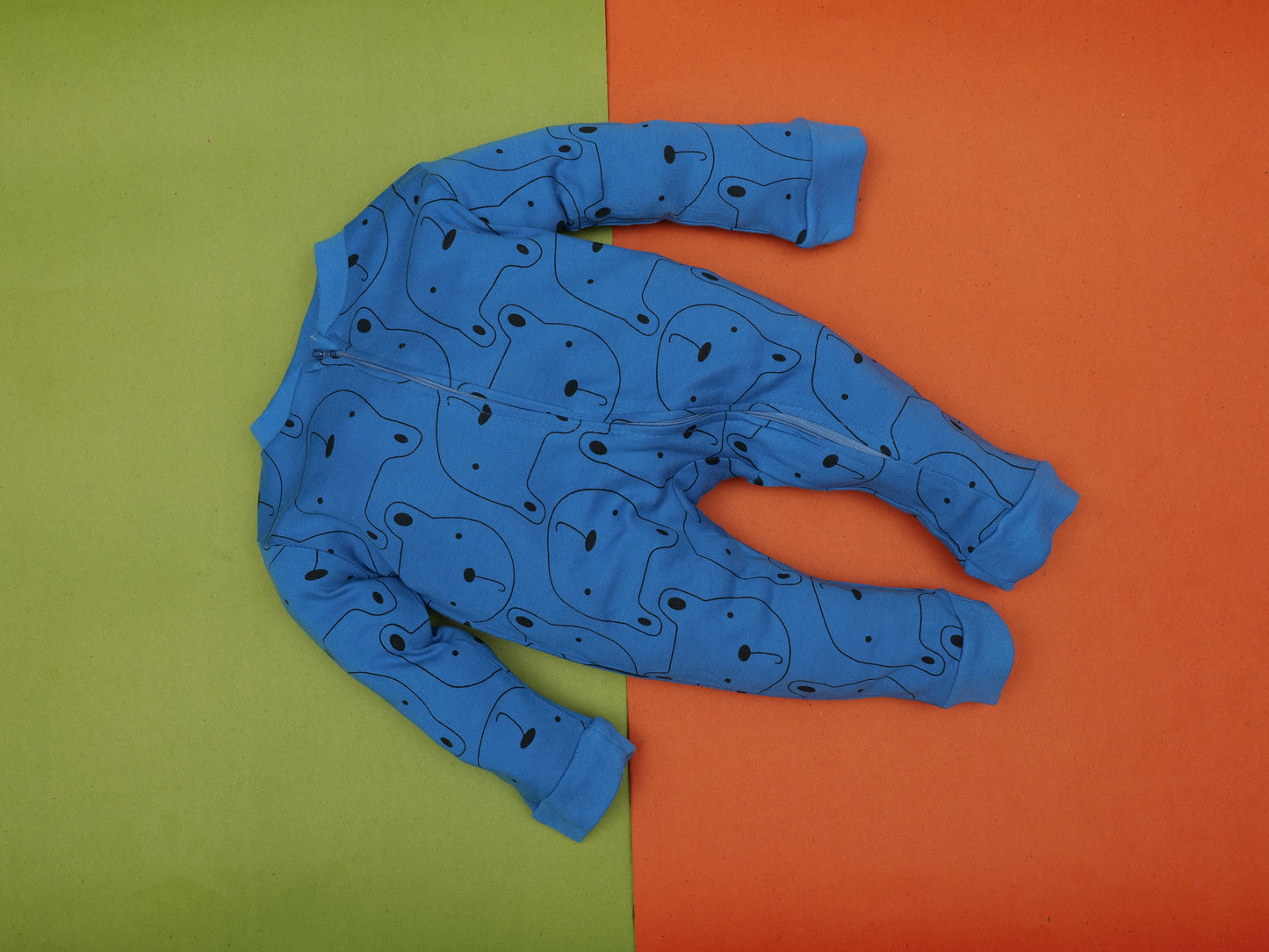 Cute Baby Romper - ROYAL BLUE ( POOH FACE ALLOVER PRINT)
