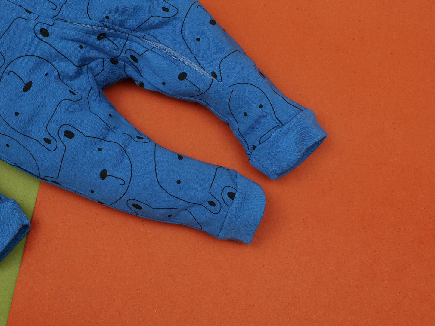 Cute Baby Romper - ROYAL BLUE ( POOH FACE ALLOVER PRINT)