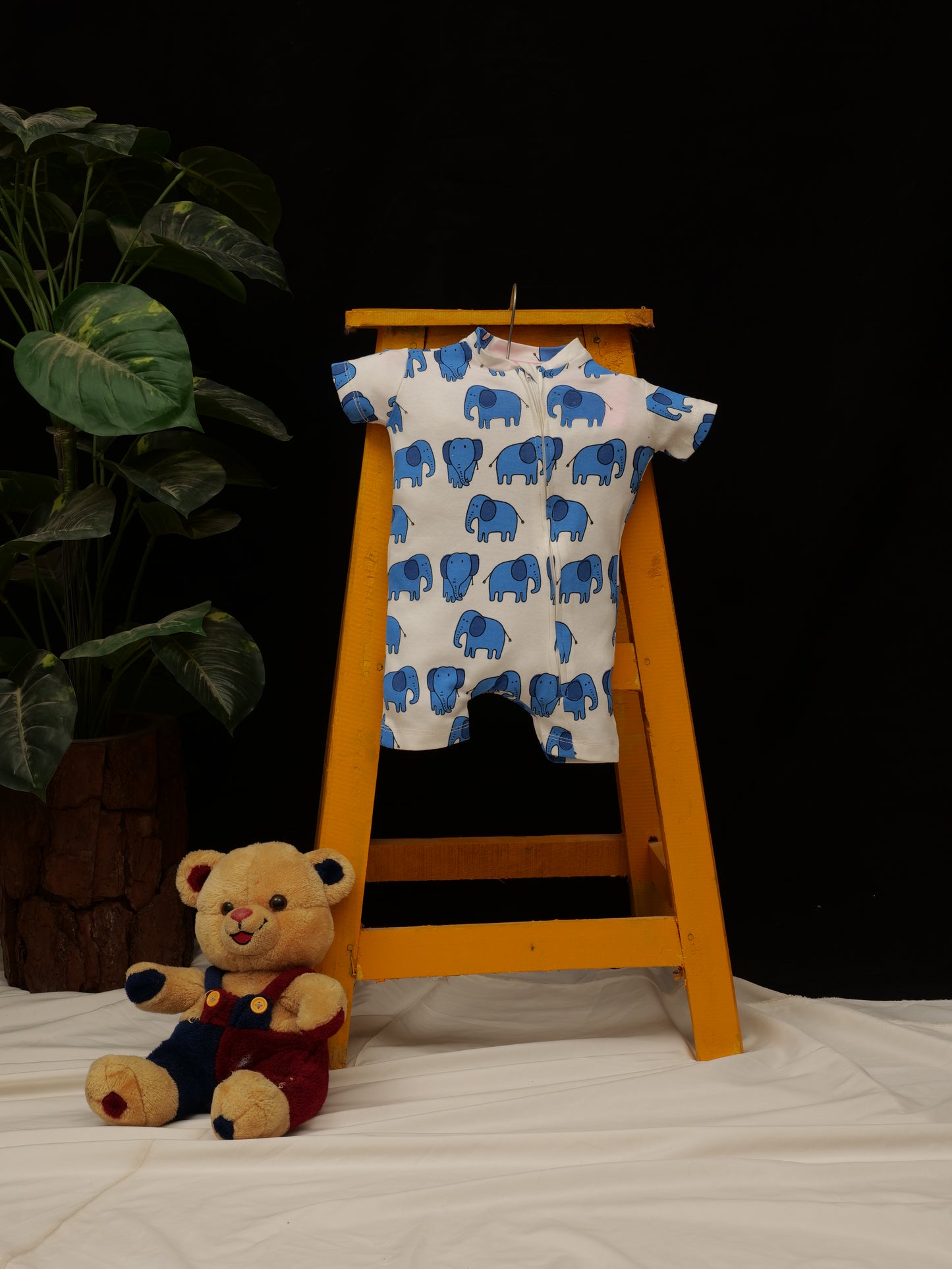 Adorable Blue Elephant Baby Romper β Soft & Comfy Outfit
