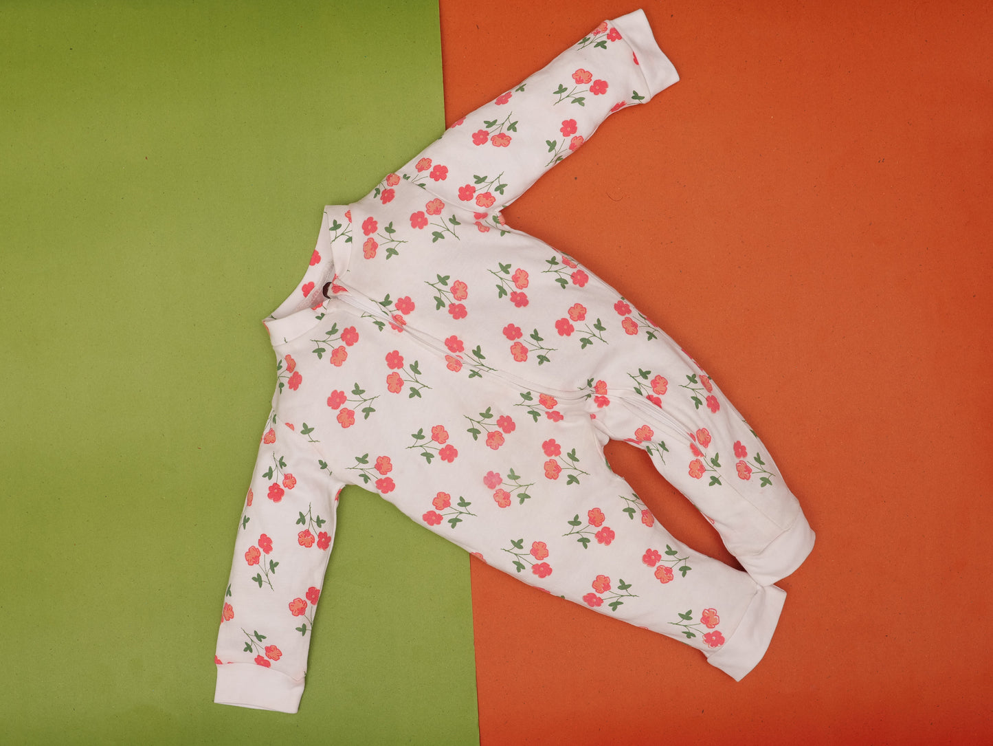 Cute Baby Romper - WHITE (FLOWER ALL OVER PRINT)