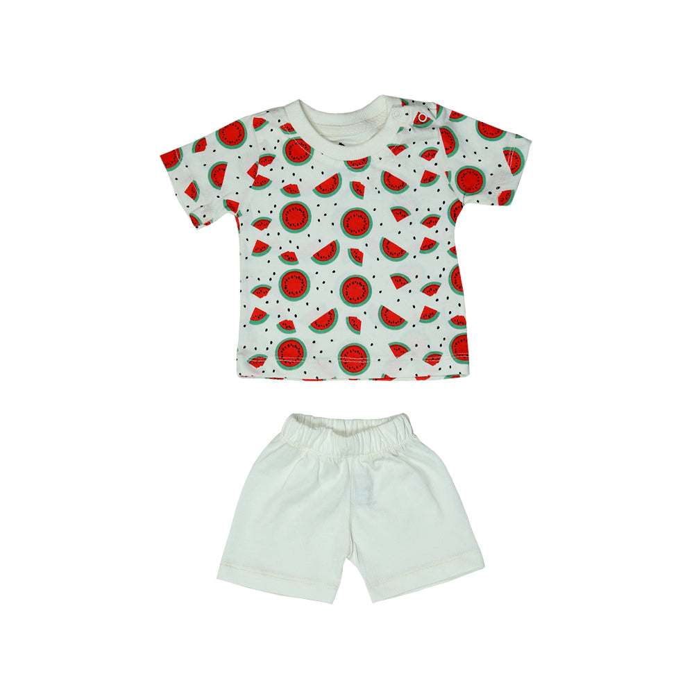 Sweet & Refreshing Watermelon Baby Outfit - WHITE (WATERMELON ALL OVER PRINT)