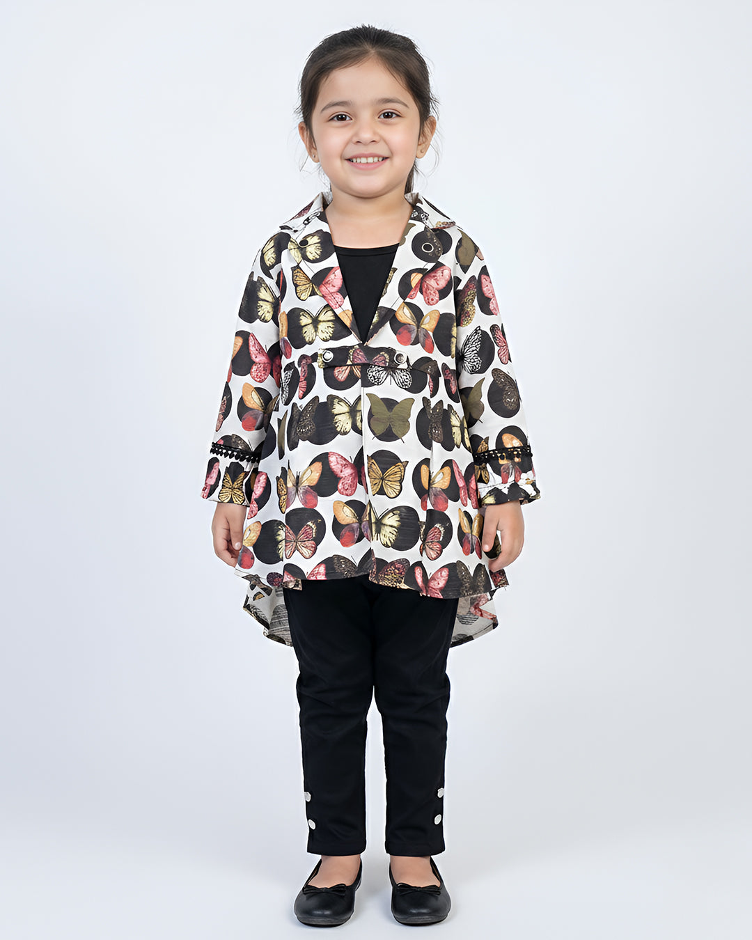 3 PCS Girls Butterfly Printed Suit