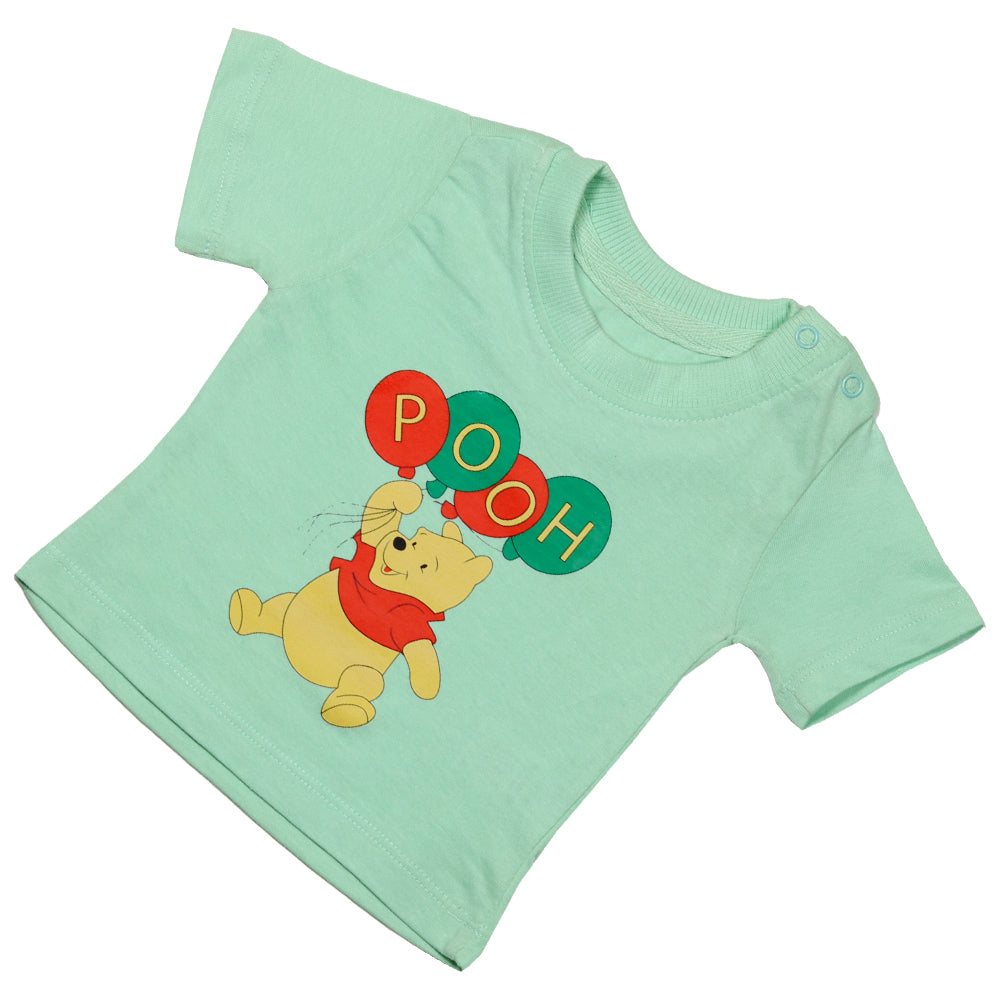 Adorable Winnie the Pooh Baby Outfit - GREEN (POOH CHEST PRINT)