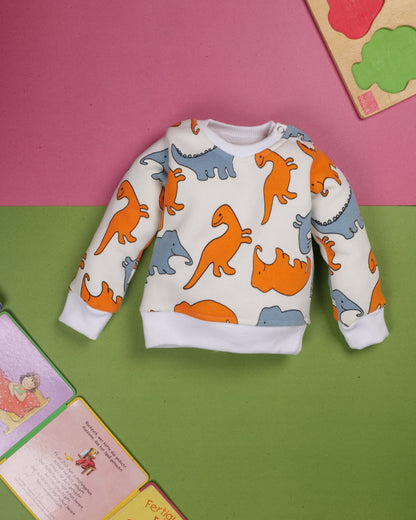 Adorable Dinosaur Print Baby Outfit - Cozy Sweatshirt and Pants Set